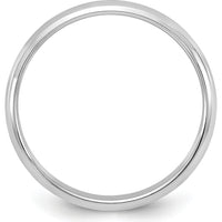 10K White Gold 3mm Half Round Wedding Band - Size 12.5
