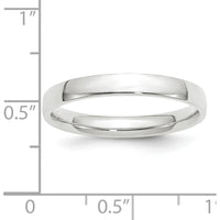 10K White Gold 3mm Lightweight Comfort Fit Wedding Band - Size 7