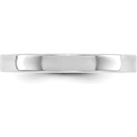 10K White Gold 3mm Lightweight Flat Wedding Band - Size 4, Engravable