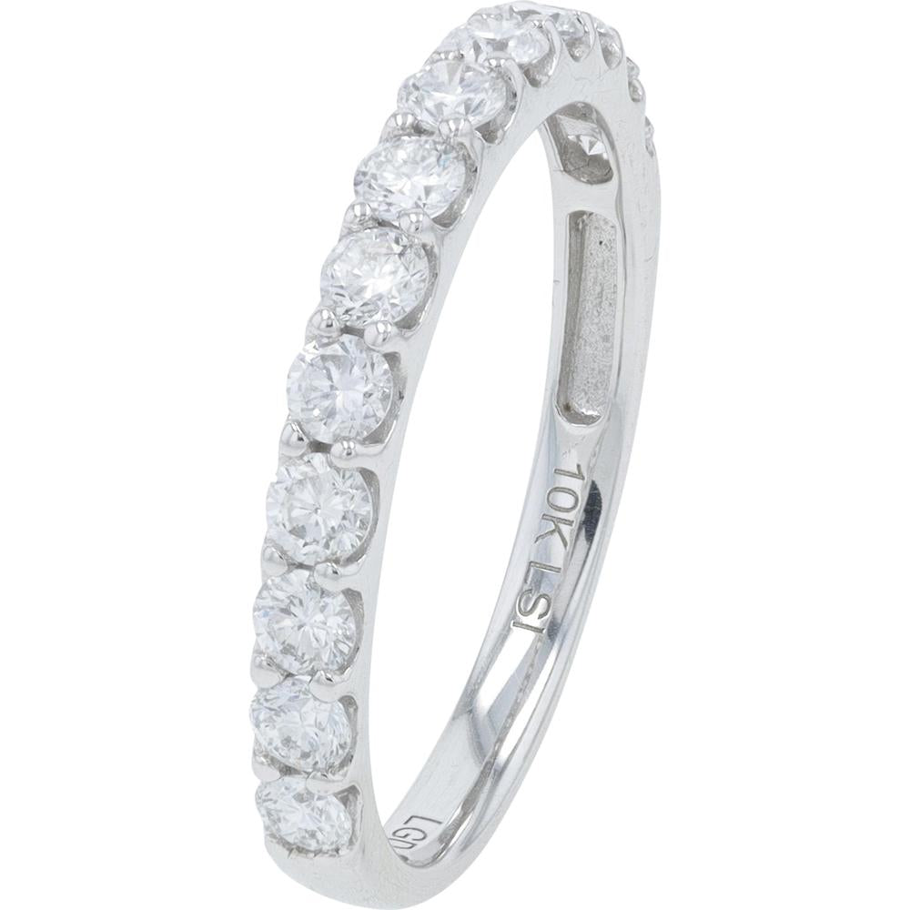10K White Gold 4.00 Carat Lab Grown Diamond Bridal Set with Halo and Pave Band