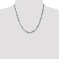 10K White Gold 4.75mm Flat Beveled Curb Chain - 20" Length