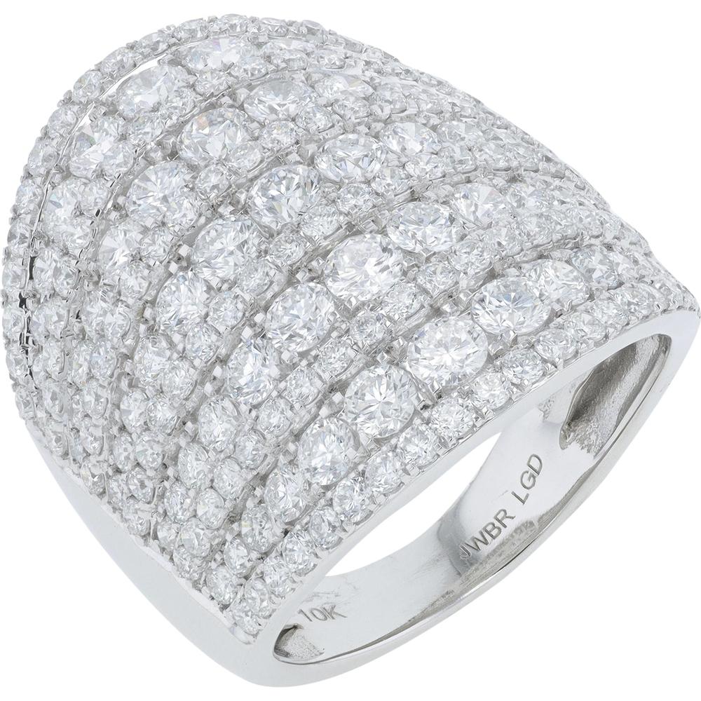 10K White Gold 4 Carat Lab Grown Diamond Cocktail Ring - 4.00 Carat Total Diamond Weight