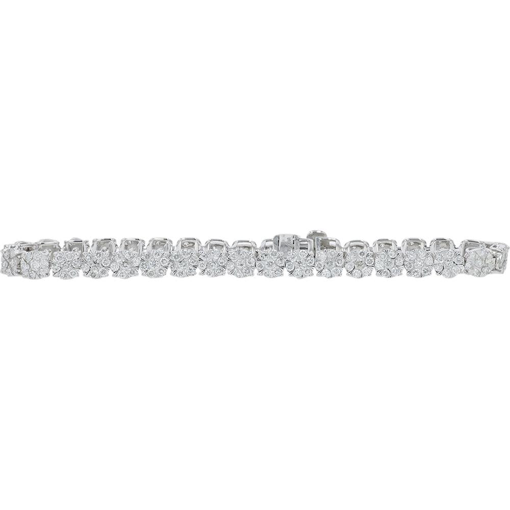 10K White Gold 4 Carat Lab Grown Diamond Tennis Bracelet