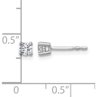 10K White Gold 4-Prong Round Diamond Stud Earrings - 0.25 Carats Total Diamond Weight by Oro Pregiato