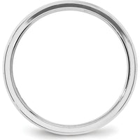 10K White Gold 4mm Beveled Edge Comfort Fit Wedding Band - Size 6