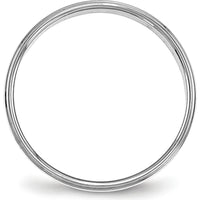 10K White Gold 4mm Flat Step-Edge Wedding Band - Size 11