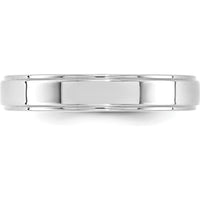 10K White Gold 4mm Flat Step-Edge Wedding Band - Size 11