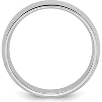 10K White Gold 4mm Knife Edge Comfort Fit Wedding Band - Polished Finish, Size 8