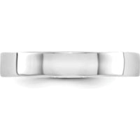 10K White Gold 4mm Lightweight Flat Wedding Band - Size 4