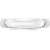 10K White Gold 4mm Lightweight Half Round Wedding Band Size 14
