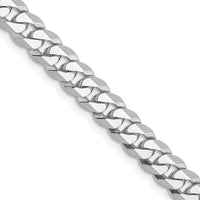 10K White Gold 5.75mm Flat Beveled Curb Chain - 20" Length
