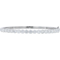 10K White Gold 5 Carat Total Weight Lab Grown Diamond Flexible Bangle