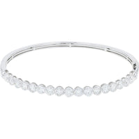 10K White Gold 5 Carat Total Weight Lab Grown Diamond Flexible Bangle