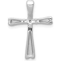 10K White Gold 5-Stone Diamond Cross Pendant Slide - 1/6 Carat Total Diamond Weight by Oro Pregiato