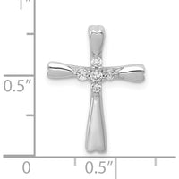 10K White Gold 5-Stone Diamond Cross Pendant Slide - 1/6 Carat Total Diamond Weight by Oro Pregiato