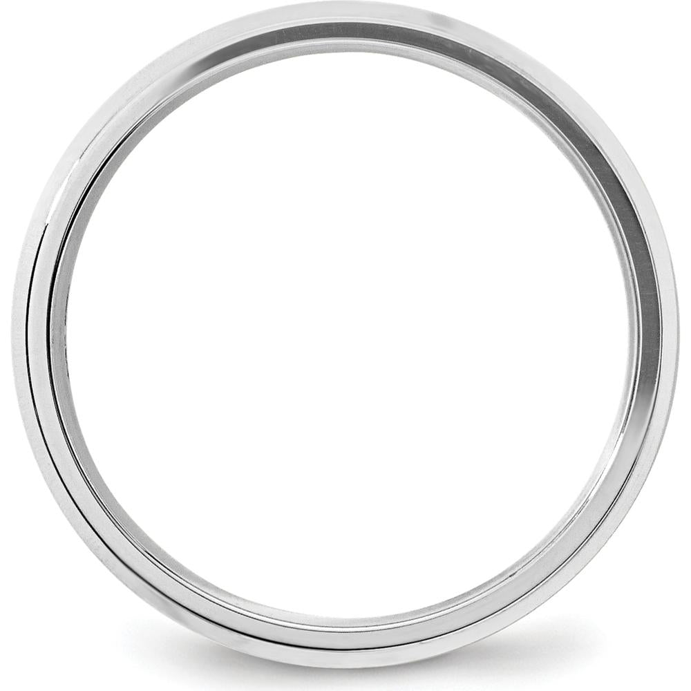 10K White Gold 5mm Beveled Edge Comfort Fit Wedding Band - Size 7