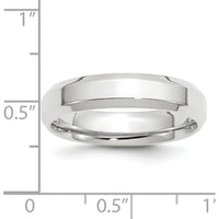 10K White Gold 5mm Beveled Edge Comfort Fit Wedding Band - Size 7