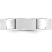 10K White Gold 5mm Comfort Fit Flat Wedding Band - Size 7