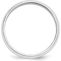 10K White Gold 5mm Half Round Wedding Band Size 9 - Polished Finish, Engravable, Adjustable Size