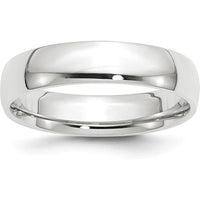 10K White Gold 5mm Lightweight Comfort Fit Wedding Band - Size 10.5