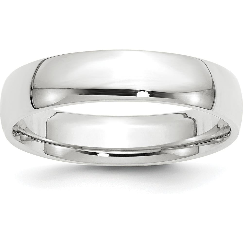 10K White Gold 5mm Lightweight Comfort Fit Wedding Band - Size 10.5
