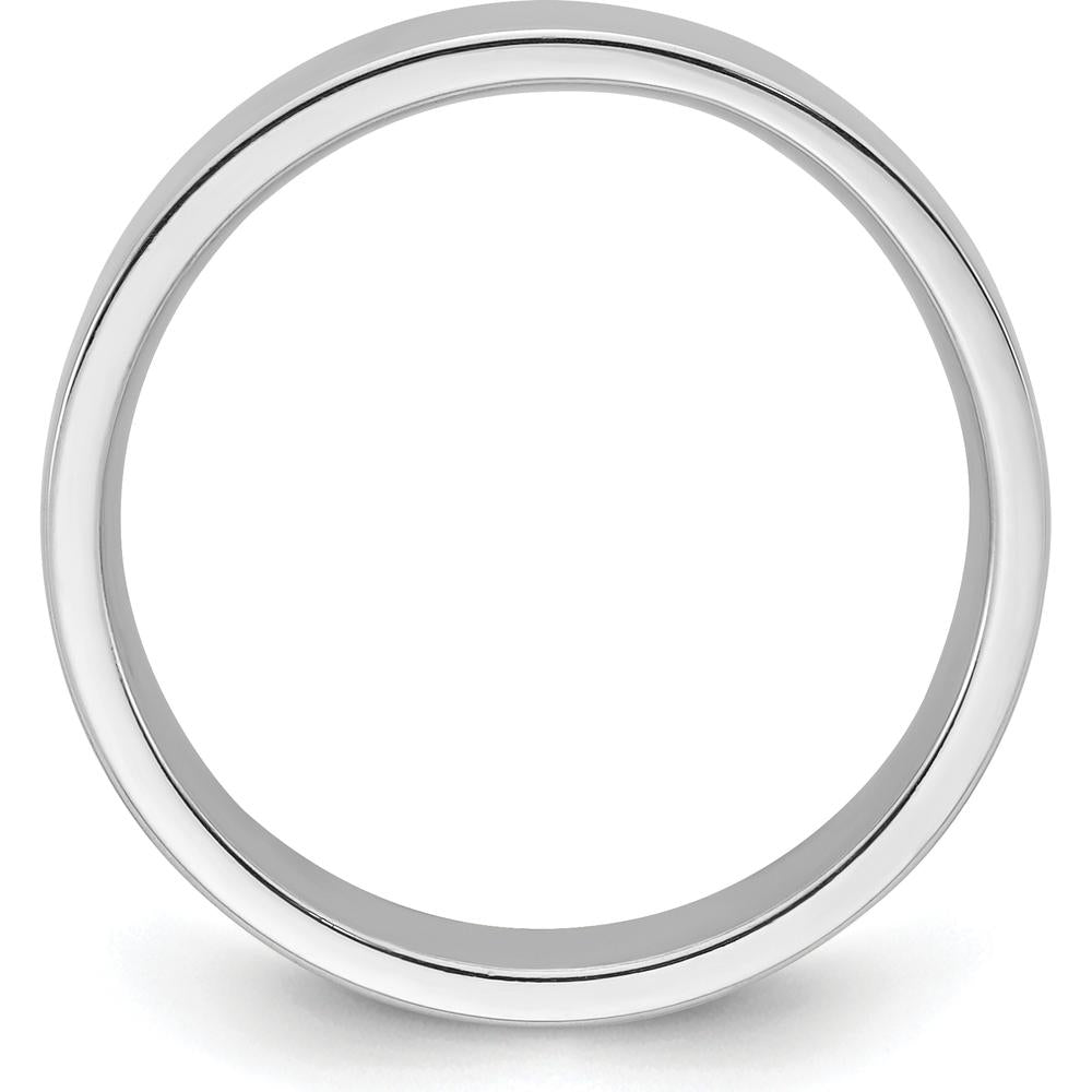 10K White Gold 5mm Standard Weight Flat Comfort Fit Wedding Band - Size 9.5