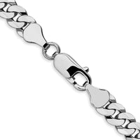 10K White Gold 6.25mm Flat Beveled Curb Chain - 18" Length