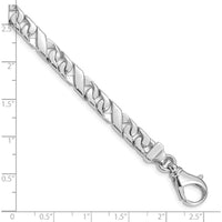 10K White Gold 6.7mm Hand-Polished Fancy Link Bracelet - 8" Length