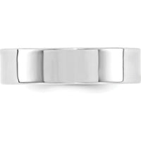 10K White Gold 6mm Flat Comfort Fit Wedding Band - Size 12