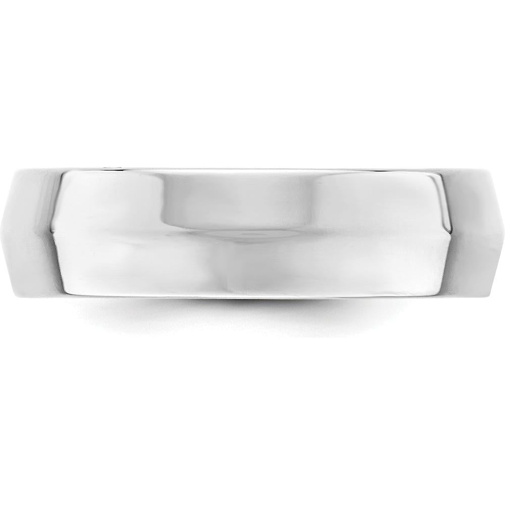 10K White Gold 6mm Knife Edge Comfort Fit Wedding Band with Sizable Feature - Perfect for Engraving