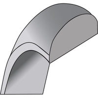 10K White Gold 6mm Lightweight Half Round Wedding Band - Size 8