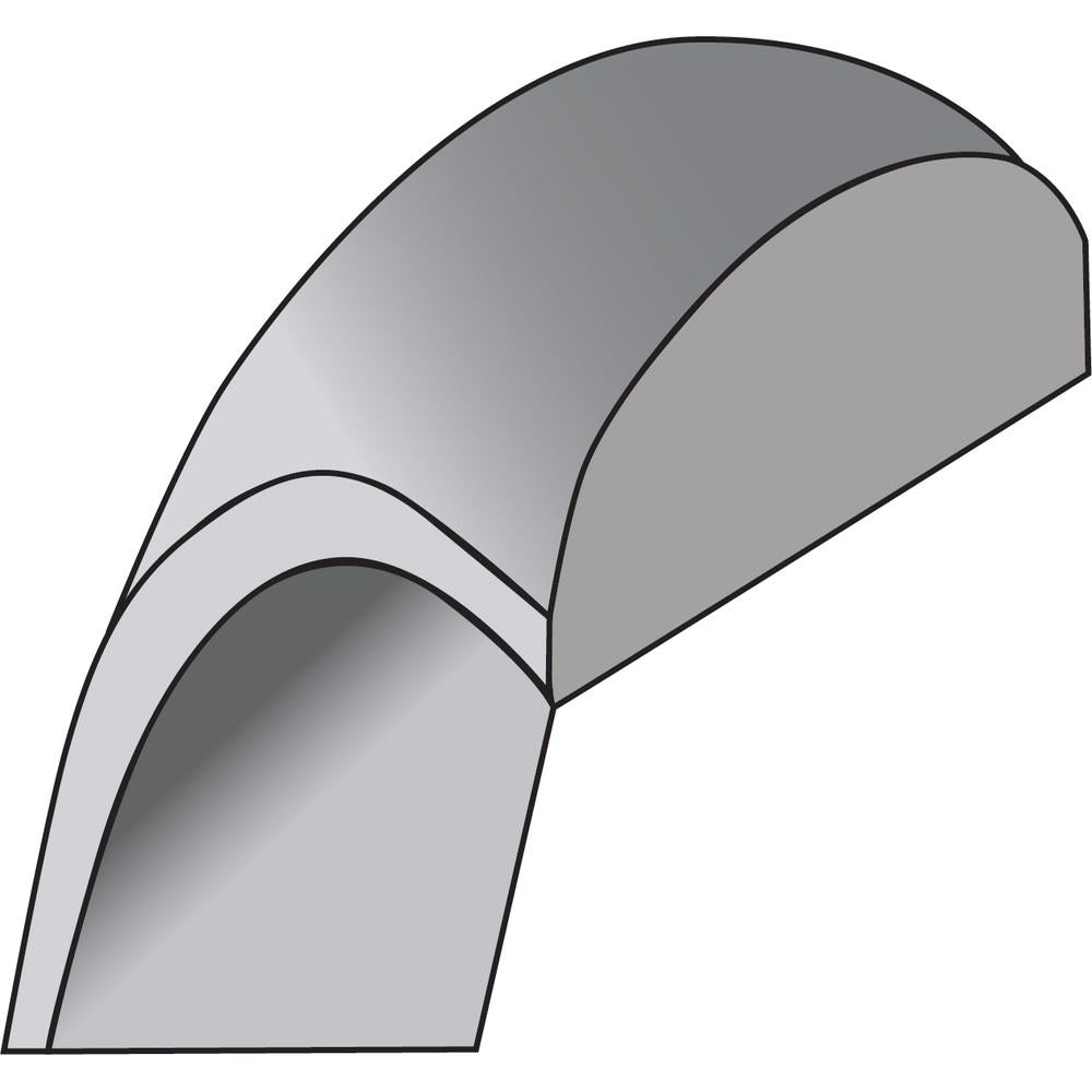 10K White Gold 6mm Lightweight Half Round Wedding Band - Size 8