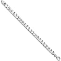 10K White Gold 7.4mm Hand Polished Fancy Link Bracelet