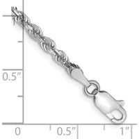 10K White Gold 7" Diamond-Cut Quadruple Rope Chain - 3mm Width