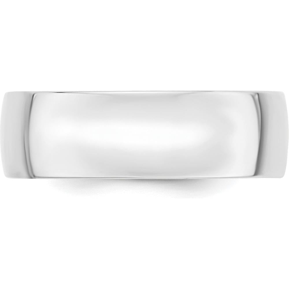 10K White Gold 7mm Comfort Fit Wedding Band - Size 10.5 (Adjustable)