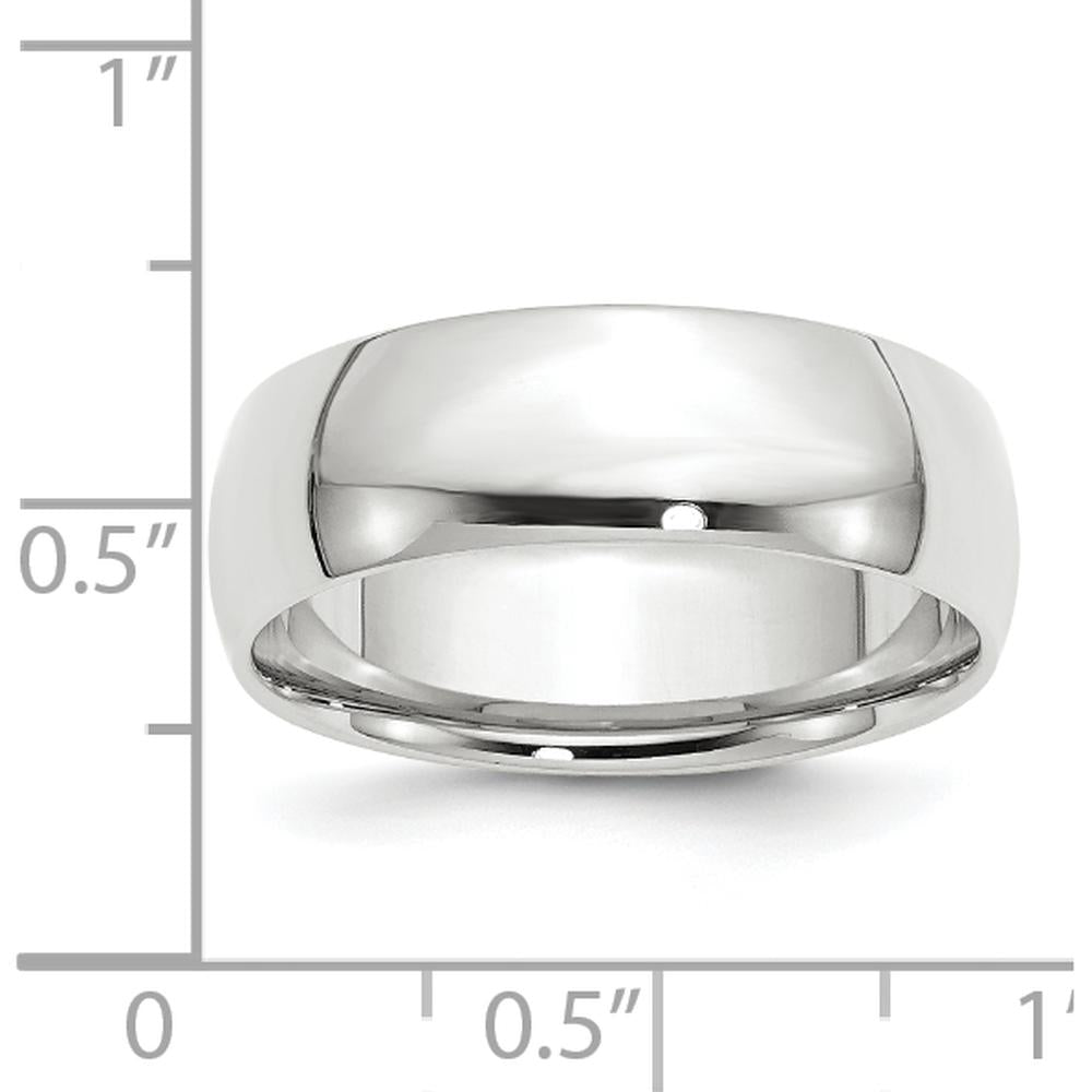 10K White Gold 7mm Comfort Fit Wedding Band - Size 12