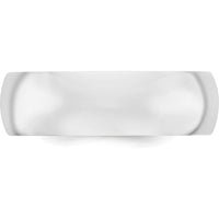 10K White Gold 7mm Comfort Fit Wedding Band with Polished Finish - Size 6.5