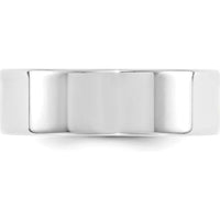10K White Gold 7mm Flat Comfort Fit Wedding Band - Rhodium Plated