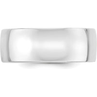 10K White Gold 8mm Comfort Fit Wedding Band - Lightweight & Engravable
