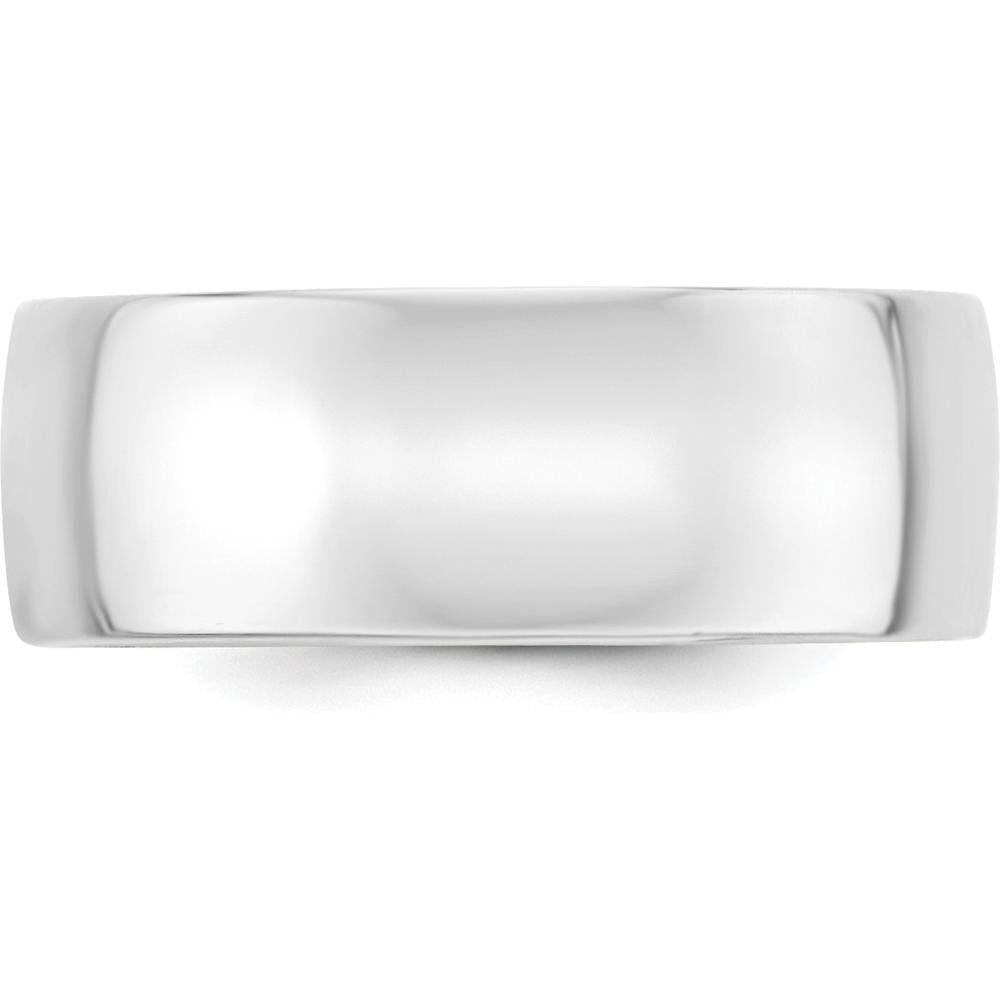 10K White Gold 8mm Comfort Fit Wedding Band - Lightweight & Engravable