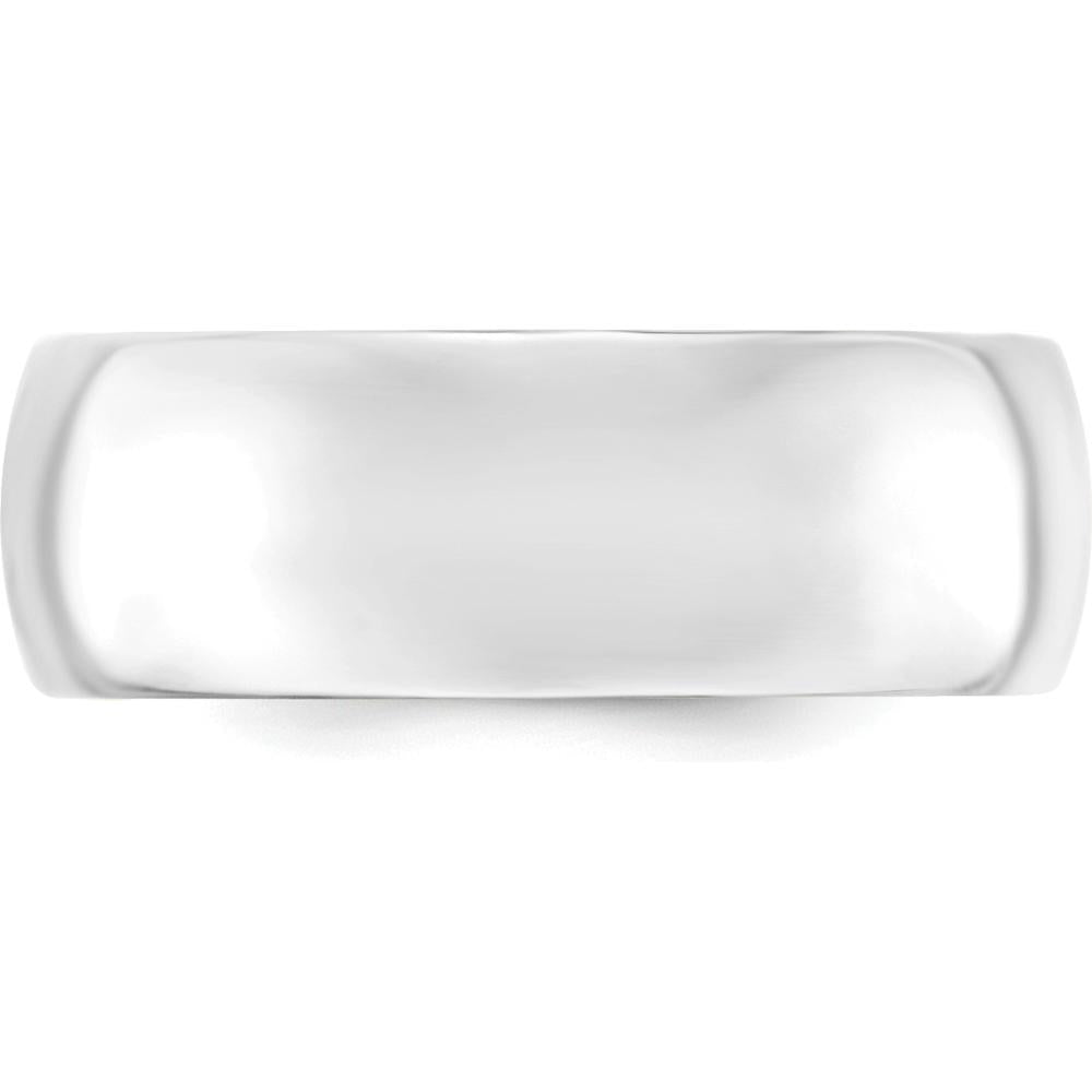 10K White Gold 8mm Comfort Fit Wedding Band - Size 12