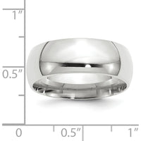 10K White Gold 8mm Comfort Fit Wedding Band - Size 12