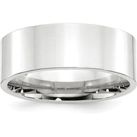 10K White Gold 8mm Flat Comfort Fit Wedding Band - Size 13