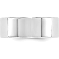 10K White Gold 8mm Flat Comfort Fit Wedding Band - Size 13
