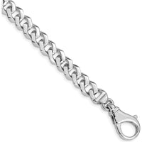 10K White Gold 8mm Hand-Polished Fancy Link Bracelet - 8"