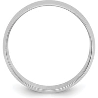 10K White Gold 8mm Lightweight Half Round Wedding Band - Size 7
