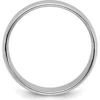 10K White Gold 8mm Milgrain Half Round Wedding Band - Size 11