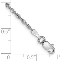 10K White Gold 9" Quadruple Rope Chain Anklet with Diamond-Cut Detailing - 1.85mm