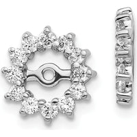 10K White Gold AA Diamond Earring Jackets with Cluster of Round Diamonds - 0.40 Carats Total Diamond Weight by Oro Pregiato