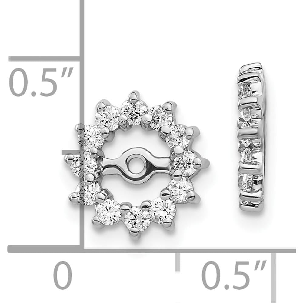 10K White Gold AA Diamond Earring Jackets with Cluster of Round Diamonds - 0.40 Carats Total Diamond Weight by Oro Pregiato